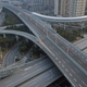 An aerial view of the roads and bridges are seen on Feb. 3, 2020 in Wuhan during covid-19 lockdown.